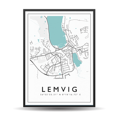 Lemvig - City Map Color