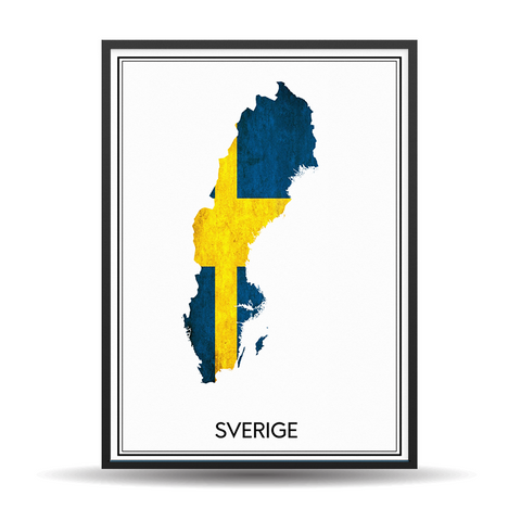 Sverige Rustic Map