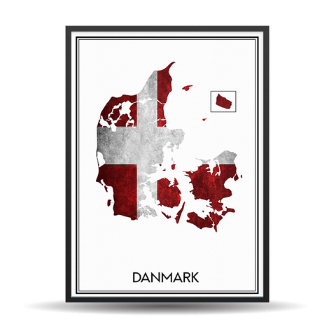 Danmark Rustic Map