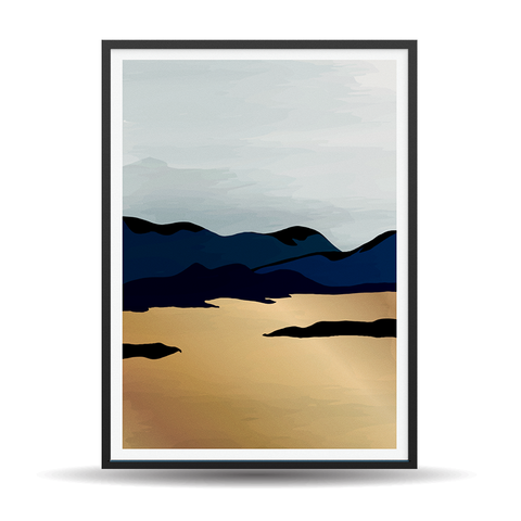 Blue & Gold Landscape #4